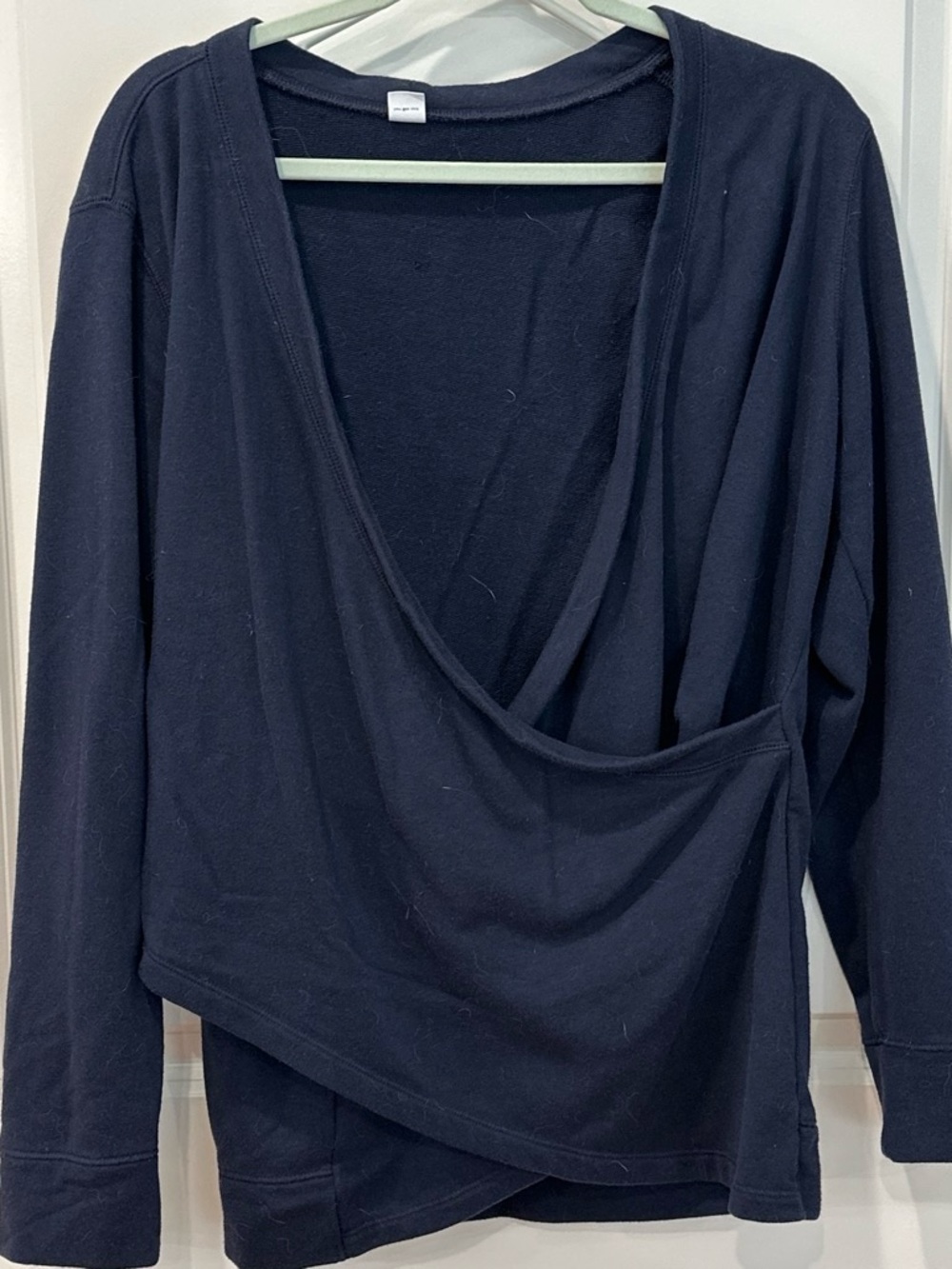 Old Navy Navy Blue Wrap-Style V-Neck Sweatshirt